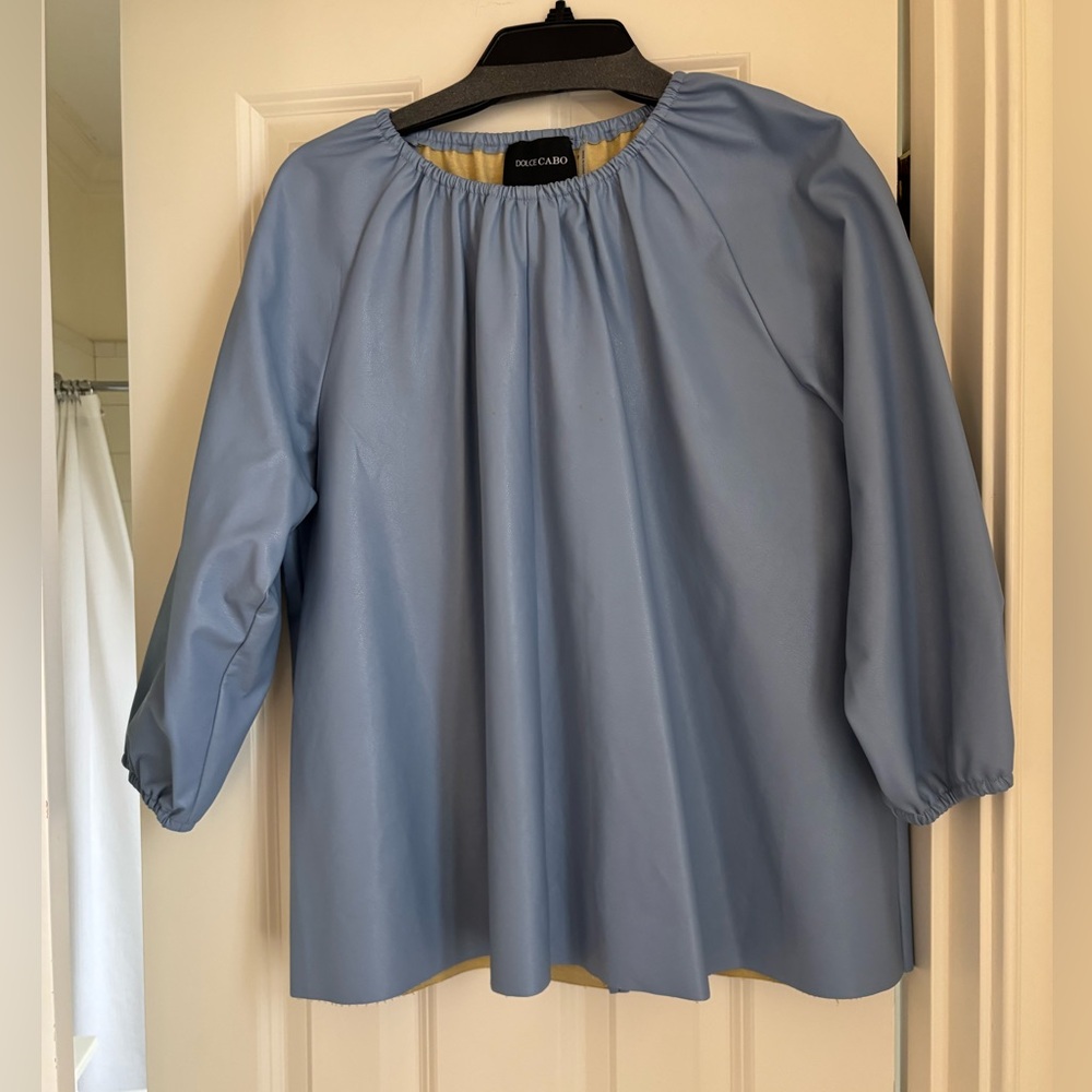 Dolce Cabo Blue vegan Leather top-Size M